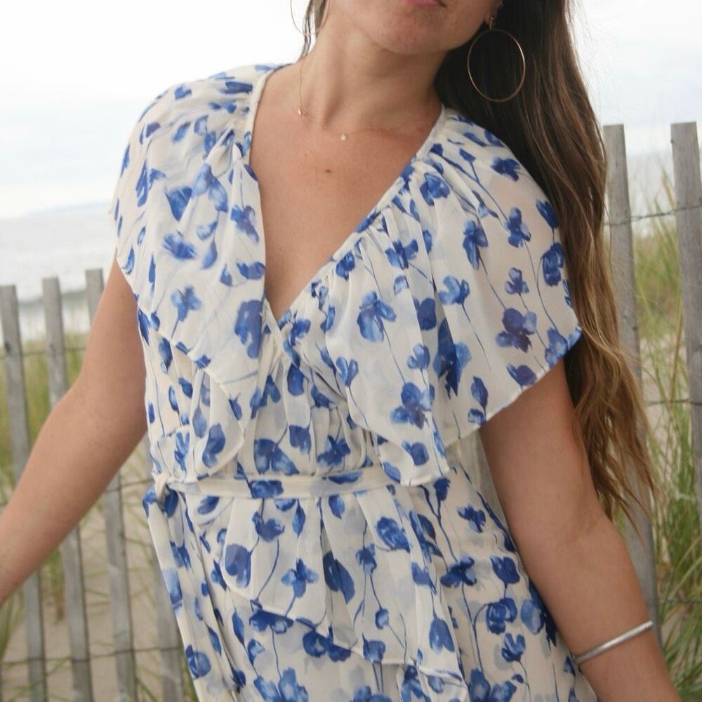 MISA Los Angeles Thesa Dress in Blue Floral Size S - Picture 4 of 7